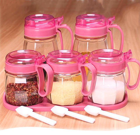 SET 5 HŨ GIA VỊ NẮP BẬT TIỆN LỢI